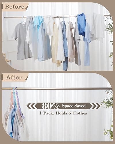 Space Saving Hangers for 48 Clothes, Reinforced Collapsible Hangers with 360° Swivel Hook, Hanger Hooks Space Saver for Closet Organizers and Storage, Dorm Room Essentials, Fully Assembled, Black thumbnail 2