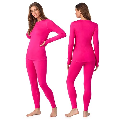 Cuddl Duds Womens Fleece Lined Thermal Base Layer Set – Long Sleeve Shirt & Leggings for Cold Weather – Lounge Set for Women thumbnail 2