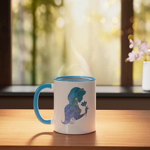 Disney Aladdin Live Action Princess Jasmine Jewelry Ceramic Mug, Blue/White thumbnail 2