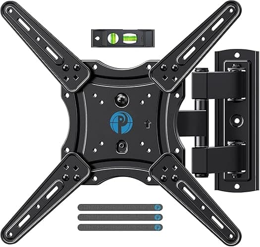 Pipishell Full Motion TV Wall Mount for 26-65 inch Flat or Curved TVs up to 77 lbs, TV Bracket Wall Mount with Articulating Arms, Extension, Tilt, Swivel, Leveling, Max VESA 400x400mm, PIMF7 - Image 1