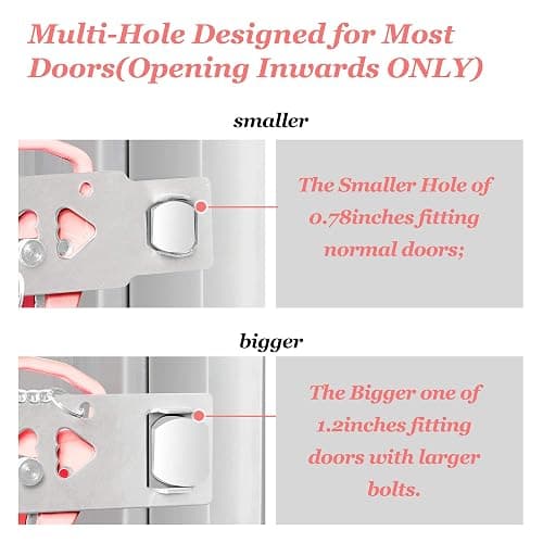 AceMining Portable Door Lock Home Security Door Locker Travel Lockdown Locks for Additional Safety and Privacy Perfect for Traveling Hotel Home Apartment College-Pink(1 Pack) thumbnail 4