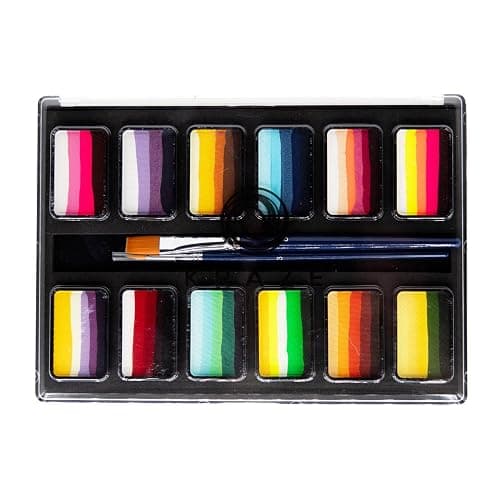 Kraze FX Professional Face Painting Split Cake Palette, Water Activated, Hypoallergenic, Safe, Non Toxic Halloween Party Makeup Face Paint Kit for Kids & Adults (Flower Bouquet) thumbnail 2