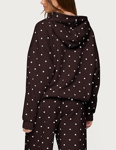 Lauweion Polka Dot Set-Womens Oversized Hoodie and Wide Leg Sweatpants thumbnail 2
