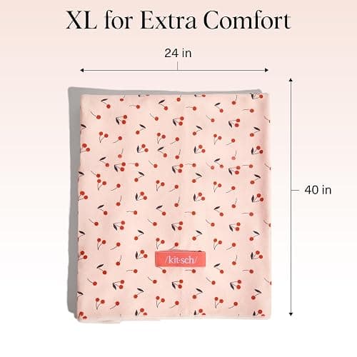 Kitsch XL Microfiber Hair Towel Wrap for Women – Ultra Absorbent Microfiber Towel for Wet, Curly, Long or Short Hair – Quick Dry, Anti-Frizz Hair Wrap – Cherry Print, 40x24 inches thumbnail 5