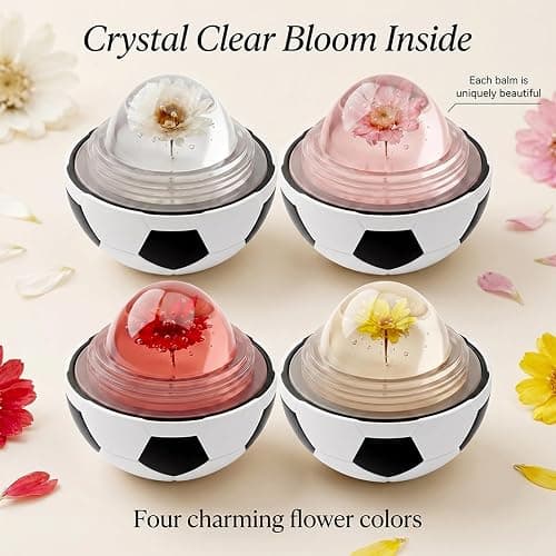 Colour Changing Lipstick Lip Balm - Football Lipstick, Lip Stain Gloss Balm with Flower Jelly Core, Long Lasting Hydrating Tint for Match Days, Daily Makeup & Gifts (#3) thumbnail 7