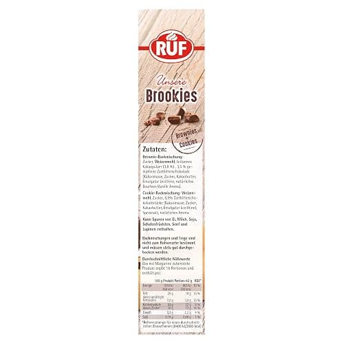 RUF Brookies, Brownies & Cookies vereint in einer schokoladigen Backmischung, inklusive praktischer Papier-Backform, einfache Zubereitung, 1 x 460g thumbnail 7