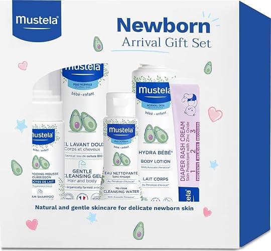 Mustela Newborn Arrival Gift Set - Baby Skincare & Bath Time Essentials - Natural & Plant Based - 5 Items Set - Image 1