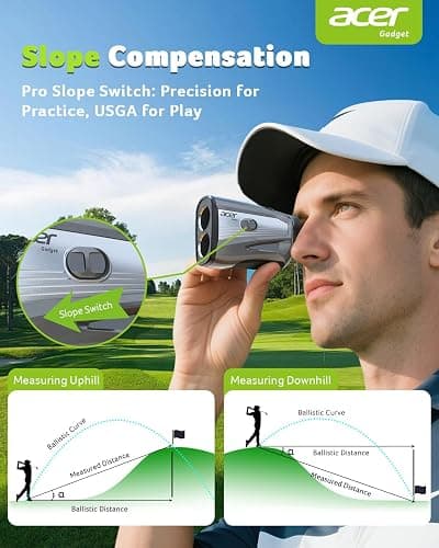 Acer Gadget Golf Rangefinder with Slope - 1200/1700Yards Laser Range Finder for Golfer, 6X Magnification Rangefinders Golf with Flag Pole Locking Vibration, Rechargeable Magnetic Gifts for Golfers thumbnail 3