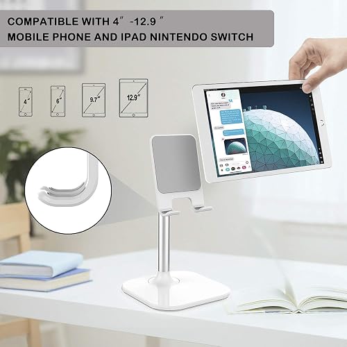 Doboli Cell Phone Stand, Phone Stand for Desk, Phone Holder Stand Compatible with iPhone and All Mobile Phones Tablet, Gifts for Adults Women Men Mom Wife, White thumbnail 2