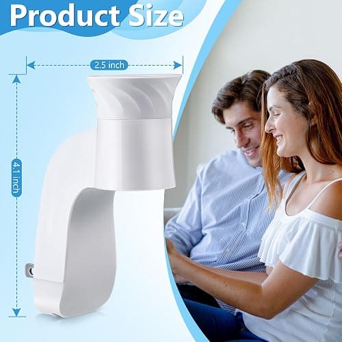 Hohean 2 Pack Wall Fragrance Plug in Compatible with Bath and Body Works WallFlower Fragrances, ETL Certified, Rotatable, Precise Scent Control Fragrance Diffuser Plug for Home, Office (White) - White - 2 thumbnail 4