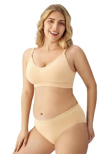 HBselect Women Maternity Bras 5 Pack Nursing Bras for Breastfeeding Seamless Pregnancy Sleep Bralette with Extra Extenders thumbnail 7