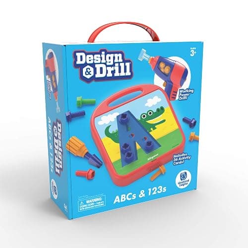 Educational Insights Design & Drill ABCs & 123s - Construction Toys & Toddler Tools, Kids Tool Set with Real Electric Drill Toy, Preschool Learning Activities, Building Kits and Gifts for Ages 3+ thumbnail 7