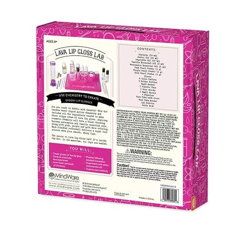 MindWare Science Academy Lava Lip Gloss Lab - 33 Piece Lip Gloss Making Kit - Make 3 DIY Lip Glosses thumbnail 7