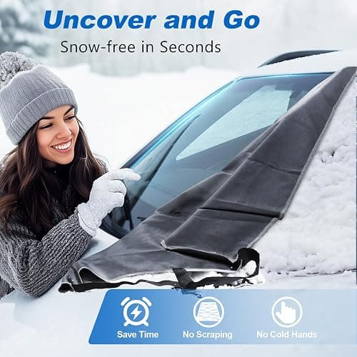 DooGooCoo [Upgraded] 7-Layer Car Windshield Snow Cover, [Efficient Winter Protection] Against Snow, Ice, Frost and Water, [Military-Grade Durable] Universal Fit for Cars, SUVs, and Trucks-Medium thumbnail 2