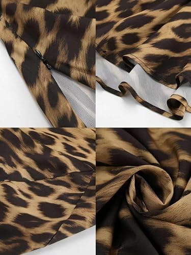Leopard Print Maxi Skirt Floor Length Skirt Cute Satin Y2k Maxi Summer Skirts Long Skirts for Women Trendy thumbnail 5