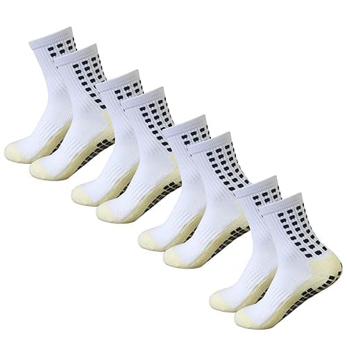 Yufree Soccer Grip Socks for Ultra Traction, 4 Pairs | Breathable moisture-wicking fabric, comfortable secure fit, wash-durable construction, built for training and games - Image 1