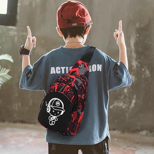 Bluboon Small Sling Bag Crossbody Bags Camouflage Fanny Packs Chest Bag Travel Chest Gifts for Boys thumbnail 6