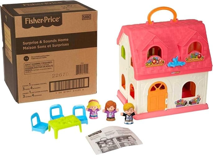 Fisher-Price Little People Toddler Toy Surprise & Sounds Home Musical Playhouse with Figures & Accessories for Pretend Play Kids Ages 1+ Years (Amazon Exclusive) thumbnail 7