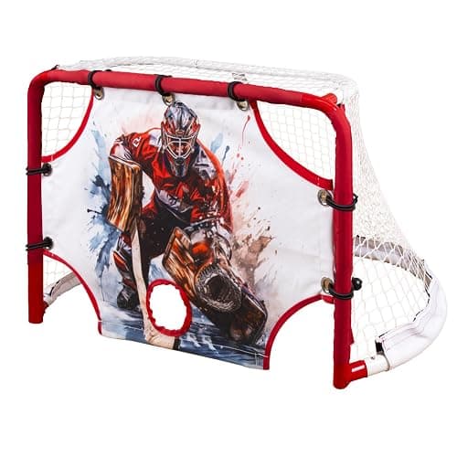 Kasifei Mini Steel Hockey Net with Shooter Tutor, 30" x 20" Heavy Duty Hockey Goal for Kids - Image 1