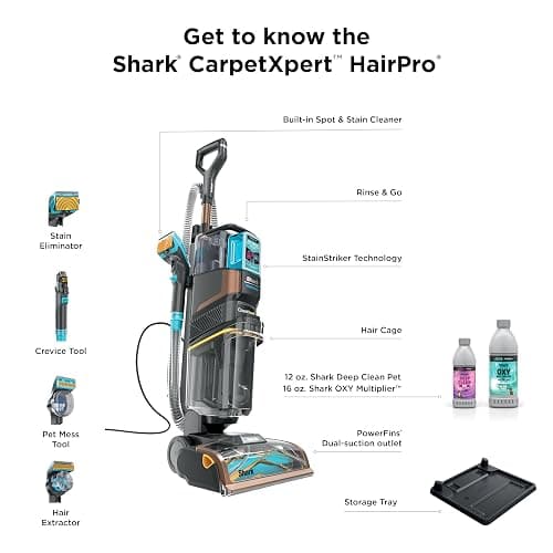 Shark CarpetXpert HairPro | Upright Carpet, Area Rug & Upholstery Cleaner | StainStriker Handheld Tough Stain Remover & Onboard Self Clean | Pet Hair Pickup & Odor Removal | 4 Tools | Copper | EX301 thumbnail 12