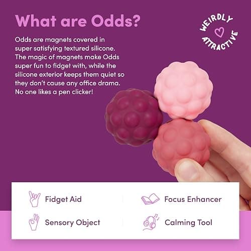 Speks Odds Soft Silicone Fidget Magnets | Silent Stress Relief Toys | Textured Magnetic Balls for Adults & Teens 14+ | Purple thumbnail 3