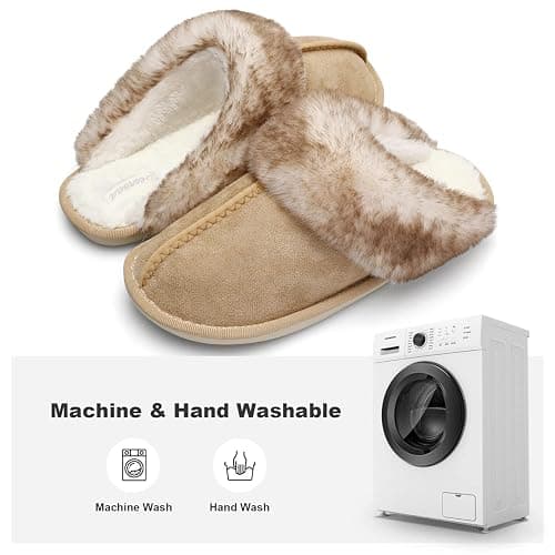Besroad Winter Fuzzy House Slippers Sandals Plush Faux Fur Fluffy Flats Slippers Warm Slide Shoes for Women thumbnail 4