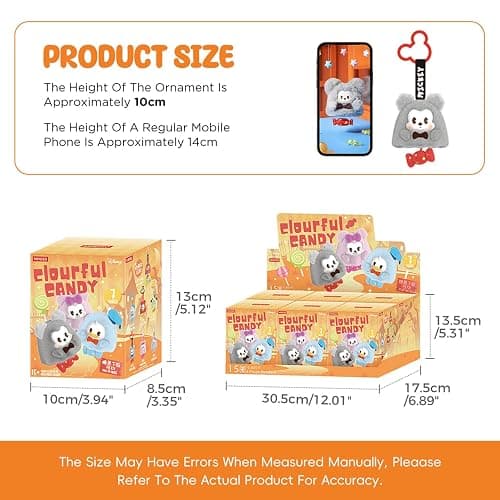MINISO Disney Mickey Mouse Family Candy Series Keychain Blind Box Plush- Bag Charm Collectible, Holiday Birthday Surprise Gift for Friends and Family, Single Box thumbnail 7