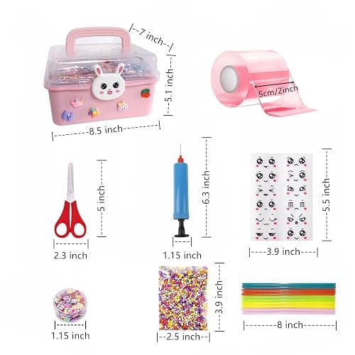 8 Pcs Colorful Nano Tape Bubble Kit for Kids with Glitter,Clay,Cute Stickers and Accessories Tools,Nano Double Sided Adhesive Gel Grip Traceless Tape thumbnail 2
