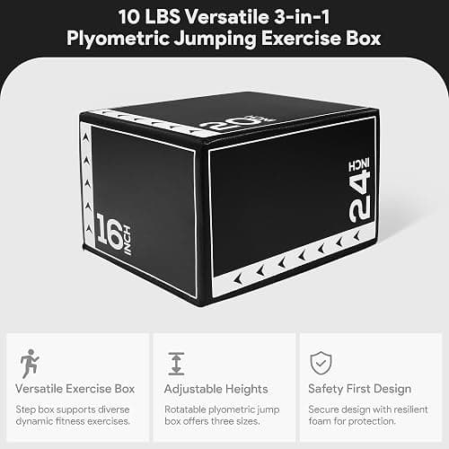BalanceFrom 3-in-1 Foam Plyometric Jump Box for Home Gym with Multiple Height Options – Versatile Plyo with Non-Slip Surface for Strength, HIIT, Step-Ups, and Agility Training thumbnail 2