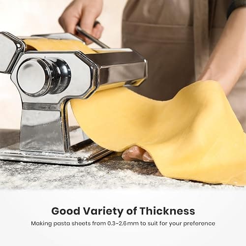 ISILER Pasta Maker, 9 Adjustable Thickness Settings 2-in-1 Pasta Machine with Rollers and Cutter, Noodle Maker for Pasta, Dumpling Skin, Spaghetti, Fettuccini, Lasagna thumbnail 5