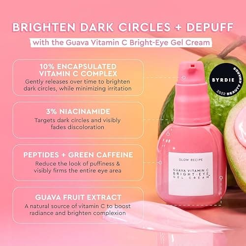 Glow Recipe Guava Brightening Korean Skincare Gift Set - Vitamin C Under Eye Cream Treatment + Hydrating Vitamin C Dark Spot Face Serum with Niacinamide & Peptides, Travel Size (2 Count) thumbnail 3