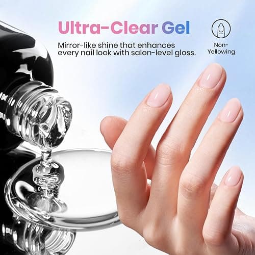Beetles 2 Pcs 15ml No Wipe Gel Top Coat and Base Coat Set | Long Lasting Soak Off LED Nail Lamp Gel Base Top Coat Stay Lock Shine Duo Finish Nail Art Design Manicure Gifts for Women thumbnail 7