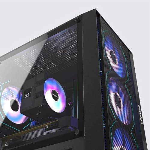OKAMUS Gaming PC, i7 CPU, GTX 1660 Super 6GB Graphics, 512 GB M.2, 16 GB RAM Pre-Built Computer, RGB Fans x 4, Win 11 Home，WiFi 6 + 5.2/5.3, 550W PSU (i7+GTX 1660S+512GB+16GB) thumbnail 9