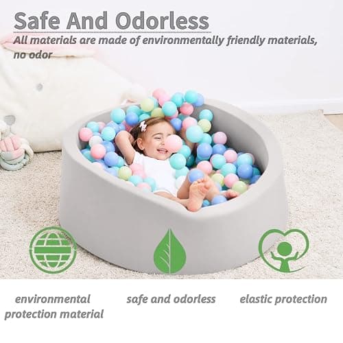 Foam Ball Pit for Toddlers, 35 Inch Baby Ball Pit Soft Round and Easy to Set or Clean, Baby Playpen Ball Pool is Ideal Gift for Kids-Balls NOT Included thumbnail 2