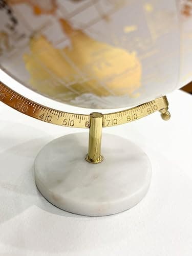 Abbott Collection 57-LATITUDE-18 Spinning Small Decorative Globe, White/Gold, 11" H thumbnail 6