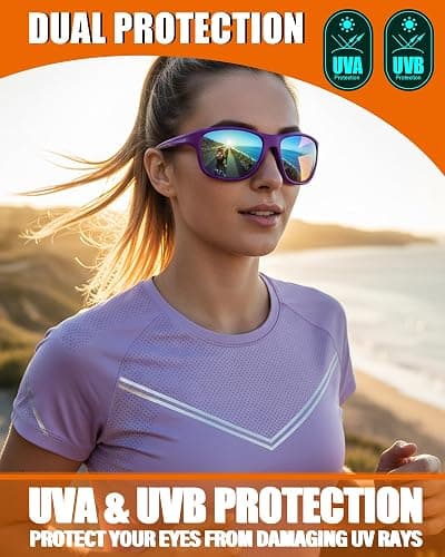 Myiaur Sports Sunglasses Womens Polarized – Unbreakable Frame Lightweight UV400 Protection Cycling Shades for Running, Fishing thumbnail 3