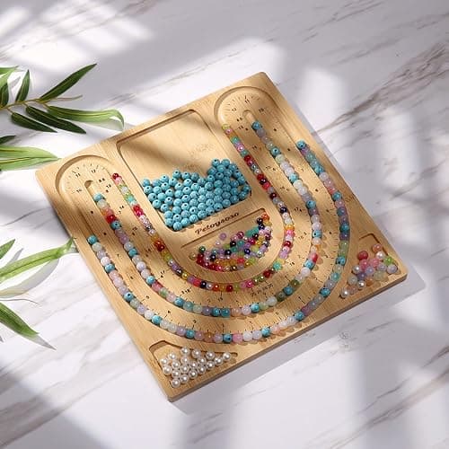 Petoysoso Bamboo Bead Board for Jewelry Making - Necklace and Bracelet Beading Board - Jewelry Making Supplies thumbnail 2