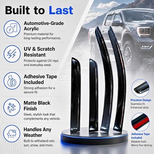 IG Window Visors Fit for 2012-2018 Ford Focus, Out-Channel Rain Guards Vent Wind Deflectors 4PC, Car Accessories for 12-18 Focus thumbnail 6