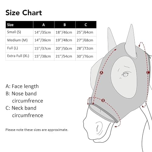 Harrison Howard Super Comfort Stretchy Fly Mask Large Eye Space with UV Protection Soft on Skin with Breathability Fly Mask Burgundy M thumbnail 5