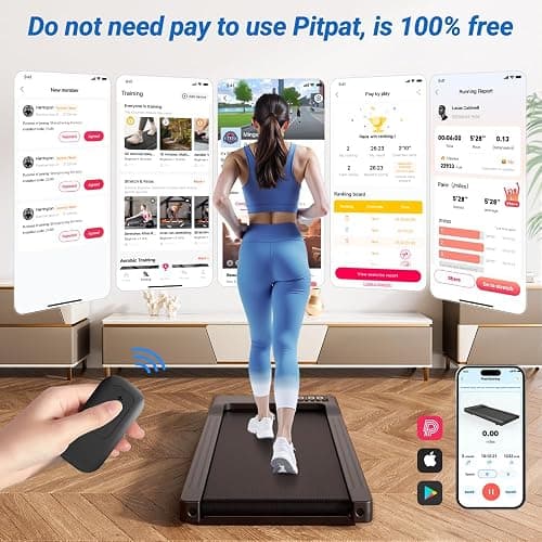 DeerRun Raceable Walking Pad Portable, Under Desk Treadmill with 9% Incline, 3HP Treadmills for Home 300LBS, Adjustable Speed 3.8MPH, LED Screen Display, Remote & APP Control, No Assembly thumbnail 2
