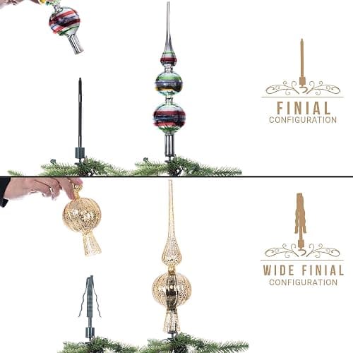[Christmas Tree Topper Holder] - Twist-on Holiday Universal Tree Topper Stabilizer Fits Most Base Types- Metal Green Support Rod with Adjustable attachments to stabilize Seasonal Treetop Ornaments thumbnail 6