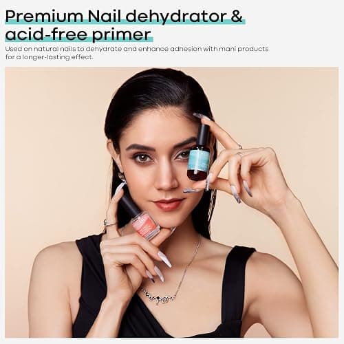 modelones 15 ml Nail Dehydrator and Primer, Acid Free Base Coat Natural Prep Dehydrate & Bond Primer Kit, Hema-Free Acrylic Nail Supplies thumbnail 5