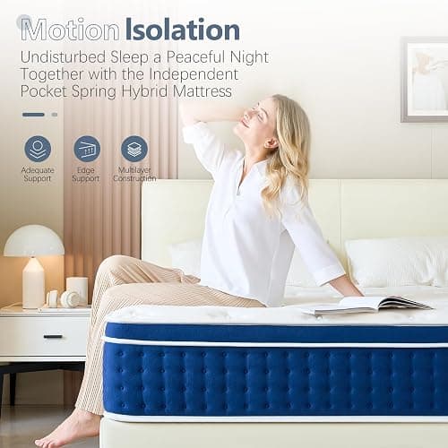 Bednew King Size Mattresses 30cm, 12 Inch Innerspring Medium Firm Mattress King Size 5FT with Pocket Spring and Breathable Foam For Cool Comfort Sleep, Hybrid Mattress (150x200x30cm) - 30 cm - King (150x200x30cm) thumbnail 5