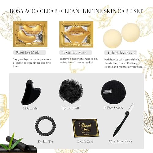 Valentines Day Gifts for Women & Men, Charcoal 23 Pcs Skin Care Set, Bath and Body Kit, Spa Gift Set, Birthday Gifts, Serum, Face Oil, Sheet Mask, Clay Mask, Bath Bombs, Christmas, Mother Day, Dad thumbnail 5