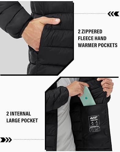 Pioneer Camp Mens Lightweight Packable Puffer Jacket Winter Insulated Puffy Coat Water Repellent Warm Quilted Jackets Travel thumbnail 5