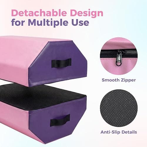 Detachable Octagon Gymnastics Mat, Home Tumbling Mat, Skill Shape Tumbling Backbend Trainer Exercise Mat, with High-Density Foam & Waterproof Cover, for Gym Cheerleading, Martial Art, 17"X17"X23" thumbnail 3