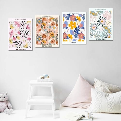 Lanzeyo Diamond Painting Kits for Adults Flower Diamond Art Kits for Beginners Diamond dot Kits Floral Wall Art DIY Adults Crafts 4PCS Gem Art (Flower) thumbnail 2