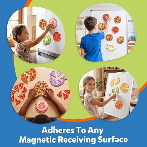 Aizweb Magnetic Fraction Tiles & Circles Set,Bars,Magnetic Fraction Educational Puzzle,Montessori Math Manipulatives,Fraction Learning Games for Elementary Classroom Homeschool Supplies thumbnail 7
