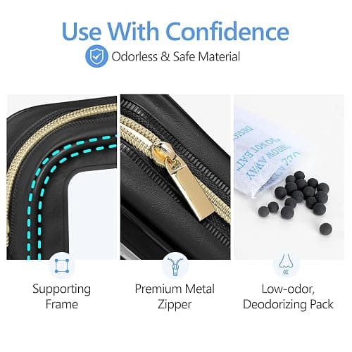 PACKISM Clear Makeup Bag - TSA Approved Toiletry Bag for Carry-on & Checked Luggage, Water Resistant Car Storage Organizer with Reinforced Seams thumbnail 6