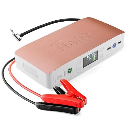 HALO Bolt Air 58830 Portable Car Battery Jump Starter | 100 PSI Air Compressor, 58.8Wh USB Power Bank, Emergency Floodlight & Charger, Jump Cars SUVs & Trucks, Inflate Tires, TSA Approved — Rose Gold - Image 1